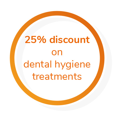 25% kedvezmény dentálhigiéniai kezelésekre grafika