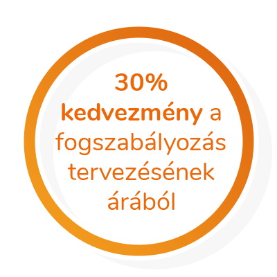 30% kedvezmény a fogszabályozás tervezésének árából grafika